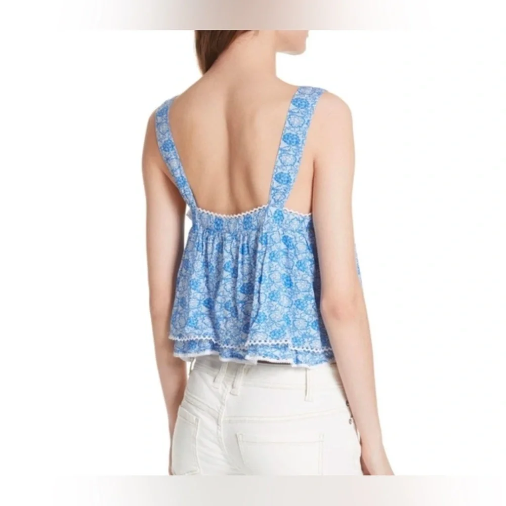 FREE PEOPLE Sweet Caroline Top Combo Blue, Size XS